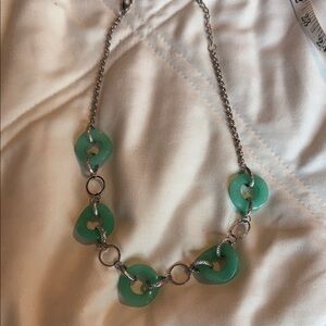 Elegant Green and Silver Necklace